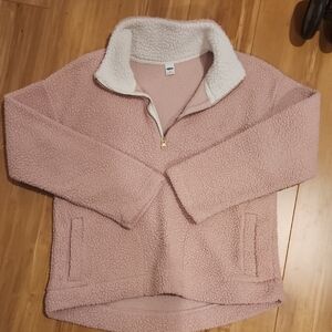 Old Navy Medium Cozy Pink Sherpa Pullover